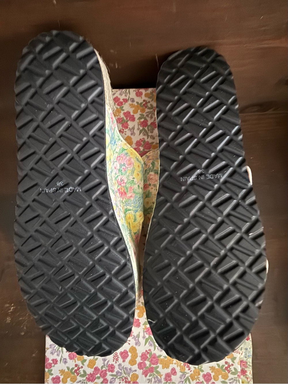 Manebi x LoveShackFancy Nordic Sandals Rainbow Skies Floral NIB US 8 EU 38 $195 - Picture 4 of 5
